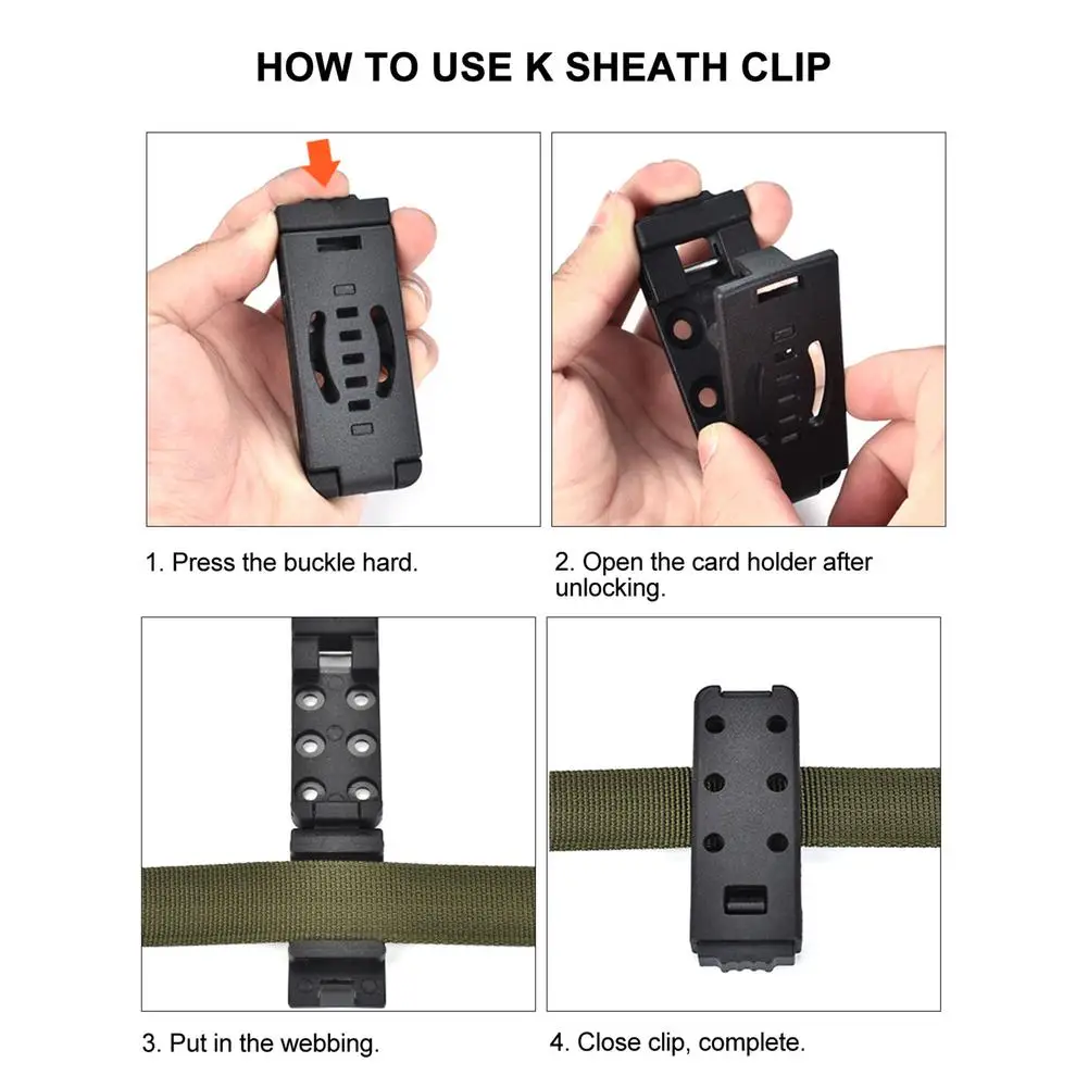 Multifunctional Nylon 6-hole K Sheath Waist Clip Backpack Fixing Buckle Removable Fixing Strip Hiking Hunting K Sheath Clip
Multifunctional Nylon 6-hole K Sheath Waist Clip Backpack Fixing Buckle Removable Fixing Strip Hiking Hunting K Sheath Clip
