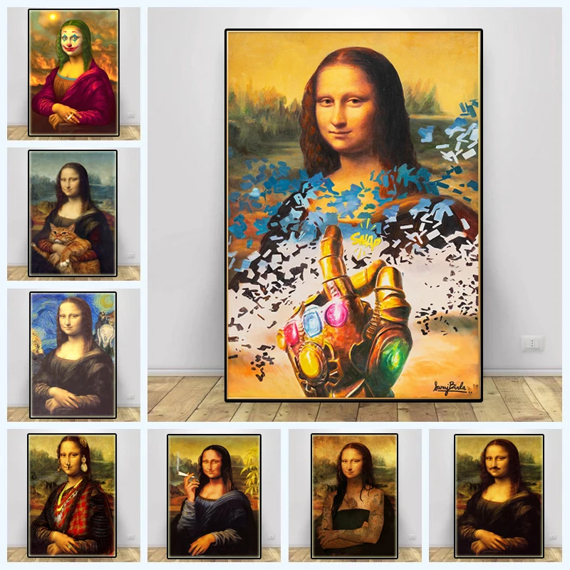 Spoof Mona Lisa Graffiti Art Canvas Painting Portrait Posters Print Vintage Wall Art Picture for Living Room Home Decor Cuadros
Spoof Mona Lisa Graffiti Art Canvas Painting Portrait Posters Print Vintage Wall Art Picture for Living Room Home Decor Cuadros