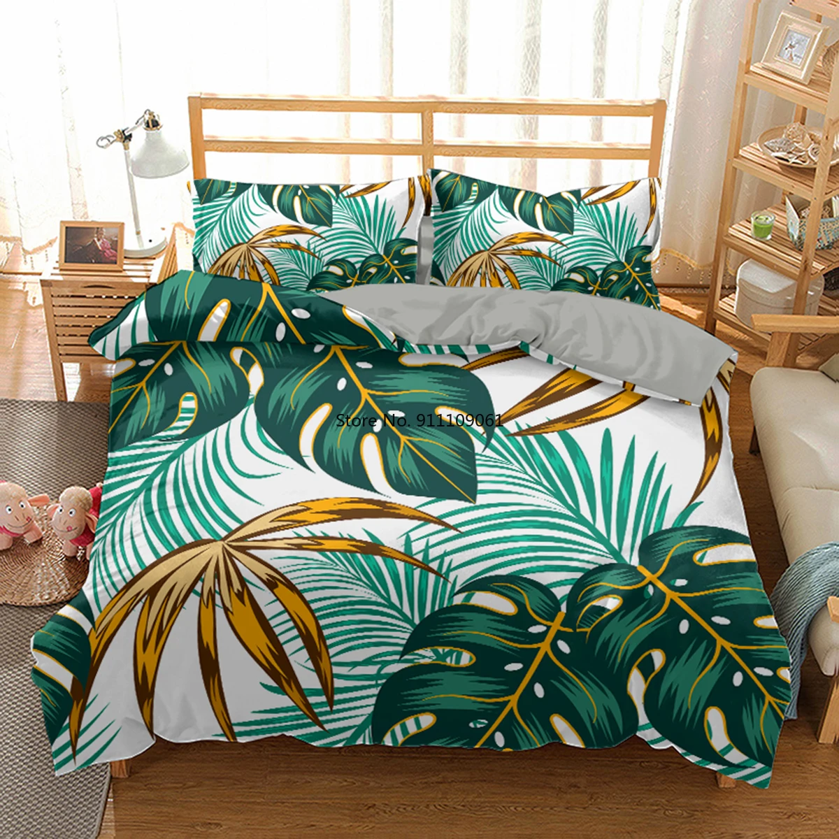 Nordic Tropical Green Plant Leaf Print Bedding Set Modern Bed Cover Duvet Cover Set with Pillowcase Quilt Covers Bedclothes
Nordic Tropical Green Plant Leaf Print Bedding Set Modern Bed Cover Duvet Cover Set with Pillowcase Quilt Covers Bedclothes