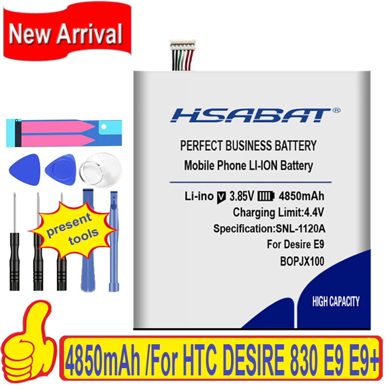 4650 мА/ч HSABAT B0PJX100 BOPJX100 Батарея для htc DESIRE E9 + 830 D830U D830X D828W батареи|Аккумуляторы