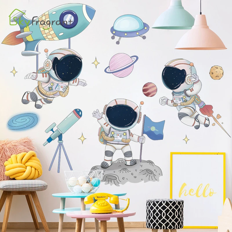 Cartoon Space Astronaut Pilot Sticker Kids Room Decor Kindergarten Classroom Background Wall Stickers Home Decor Self Adhesive
Cartoon Space Astronaut Pilot Sticker Kids Room Decor Kindergarten Classroom Background Wall Stickers Home Decor Self Adhesive