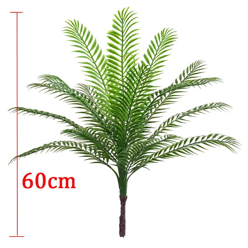 

60cm 16 Heads Tropical Artificial Palm Plants Large Monstera Tree Leaves Fake Cycas Tree Plastic Palm Foliage for Home Garden