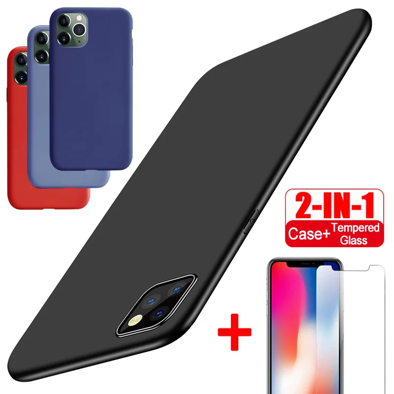 11pro max чехол для iphone 11 pro Чехол i phone 11max 11promax i11 с защитой экрана закаленное стекло