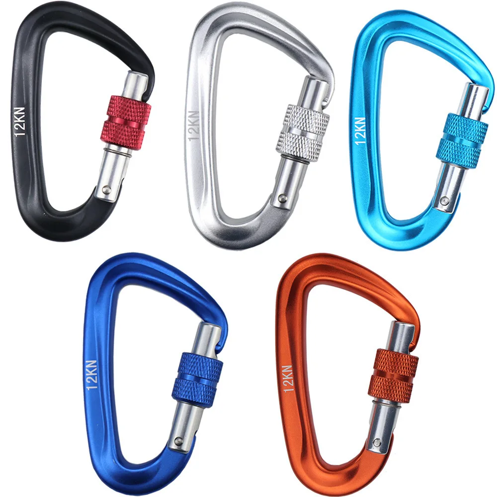 80mm*48mm 12KN Mountaineering Caving Rock Climbing Carabiner D Shaped Safety Master Screw Lock Buckle Escalade Equipement
80mm*48mm 12KN Mountaineering Caving Rock Climbing Carabiner D Shaped Safety Master Screw Lock Buckle Escalade Equipement