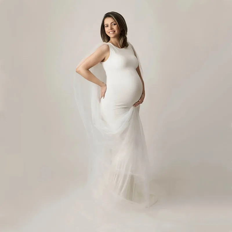 Sleeveless Jersey Baby Shower Long Dress With Tulle Cape Pregnant Woman Dress For Photo Shoot Maternity Photography Mermaid Gown
Sleeveless Jersey Baby Shower Long Dress With Tulle Cape Pregnant Woman Dress For Photo Shoot Maternity Photography Mermaid Gown