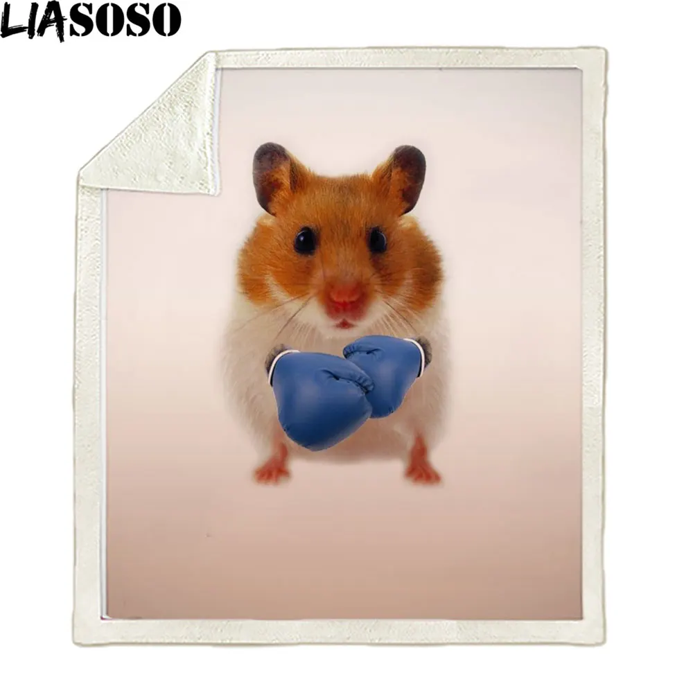 LIASOSO Cute Pet Hamster Boxing Funny Blanket 3D Print Plush Blanket Sofa Bed Chair Rest Bedspread Family Blanket Decor Supply
LIASOSO Cute Pet Hamster Boxing Funny Blanket 3D Print Plush Blanket Sofa Bed Chair Rest Bedspread Family Blanket Decor Supply