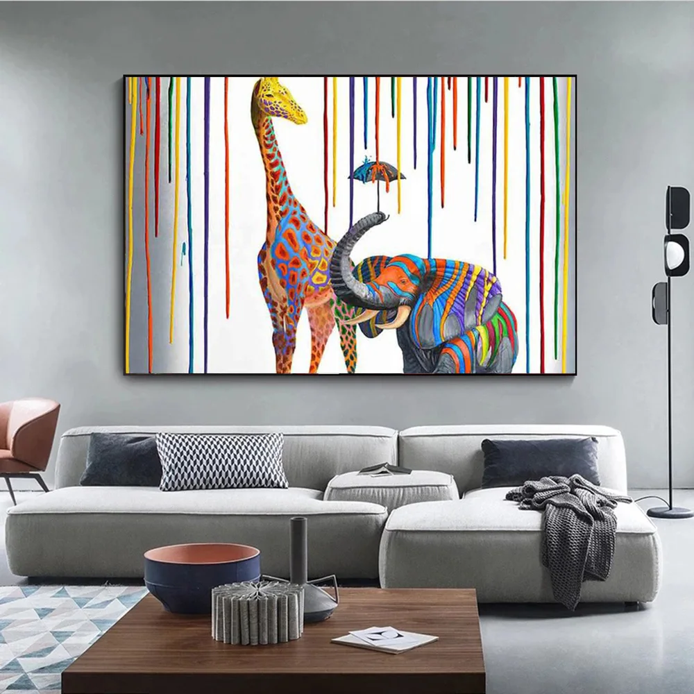 Rainbow Rain Street Art Canvas Painting Tiger Monkey Elephant Posters And Prints Wall Picture for Living Room Home Decor Cuadros
Rainbow Rain Street Art Canvas Painting Tiger Monkey Elephant Posters And Prints Wall Picture for Living Room Home Decor Cuadros