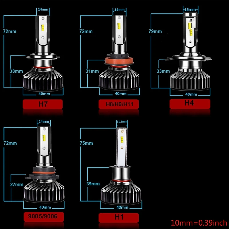 2Pcs/Pair Mini Size H4 H7 H11 LED Car Light H1 H8 H9 9005 HB3 9006 HB4 6000K LED Bulb 12V Car Styling Accessories
2Pcs/Pair Mini Size H4 H7 H11 LED Car Light H1 H8 H9 9005 HB3 9006 HB4 6000K LED Bulb 12V Car Styling Accessories