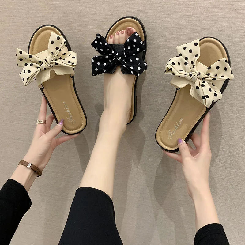 2021 Women Slippers Black White Spots Fashion Bow-Knot Office Flat Shoes Summer Open Toe Sandals Summer Sell Well Women Shoes
2021 Women Slippers Black White Spots Fashion Bow-Knot Office Flat Shoes Summer Open Toe Sandals Summer Sell Well Women Shoes