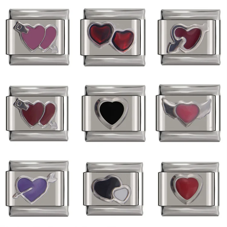 Оригинальный браслет из нержавеющей стали с ромашками Fyour Heart Charms 9 мм ширина