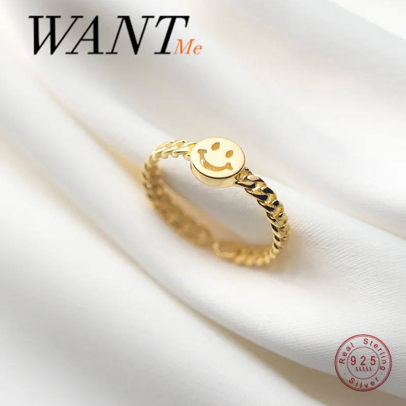 WANTME Fashion Genuine 925 Sterling Silver Link Chain Smile Adjustable Finger Ring for Women Punk Hip Hop Jewelry Gift 2021
WANTME Fashion Genuine 925 Sterling Silver Link Chain Smile Adjustable Finger Ring for Women Punk Hip Hop Jewelry Gift 2021
