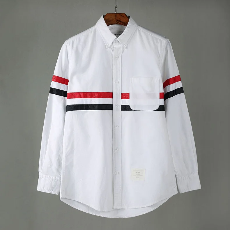 Мужская приталенная рубашка в полоску, с длинным рукавом и отложным воротником
Мужская приталенная рубашка в полоску, с длинным рукавом и отложным воротником