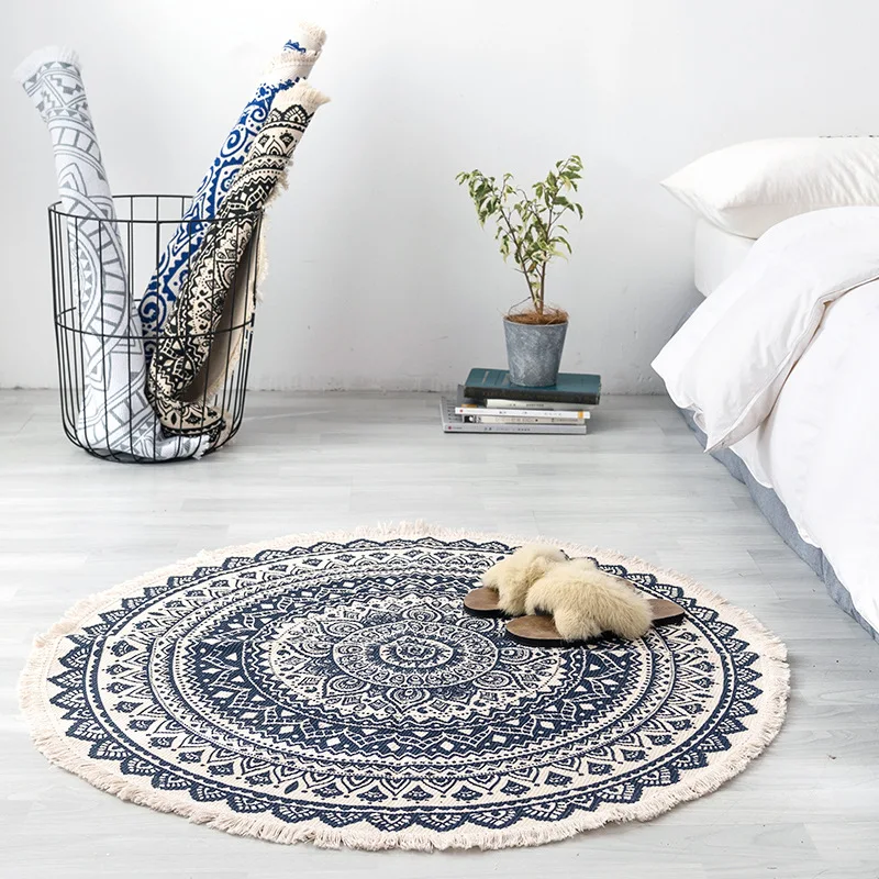 Home Decor Retro Bohemian Round Carpet Hand Woven Cotton Linen Carpet Rug Bedside Rug Geometric Floor Mat Living Room Carpet
Home Decor Retro Bohemian Round Carpet Hand Woven Cotton Linen Carpet Rug Bedside Rug Geometric Floor Mat Living Room Carpet