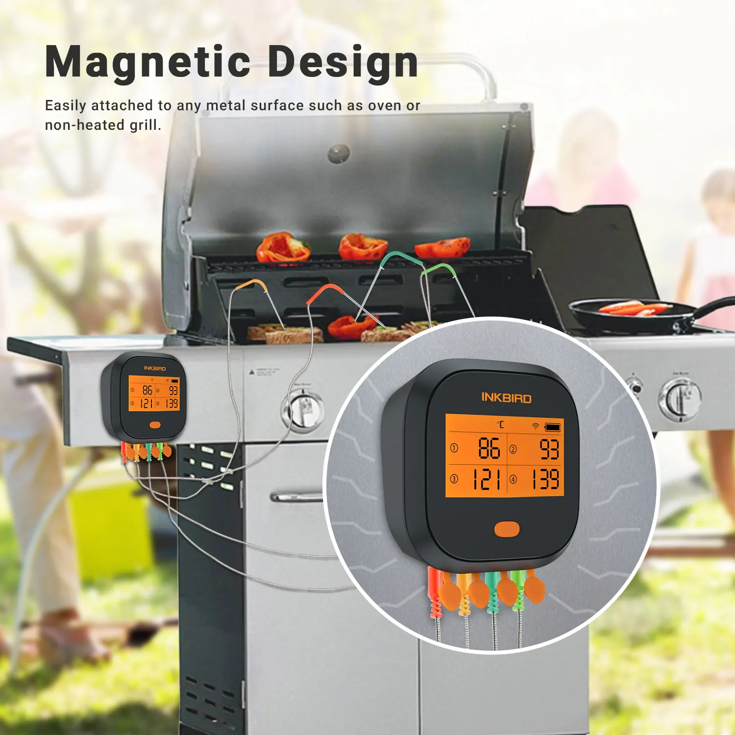 Inkbird 2000mAh Rechargeable Digital Barbecue Meat Thermometer Magnetic Design Convenient Home Temperature Sensor IBBQ-4T WIFI
Inkbird 2000mAh Rechargeable Digital Barbecue Meat Thermometer Magnetic Design Convenient Home Temperature Sensor IBBQ-4T WIFI