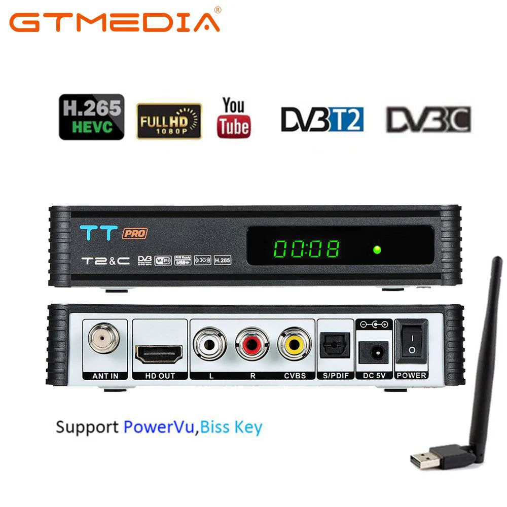 Оригинальный новейший GTMEDIA TT Pro DVB-кабель DVB-T2/T ТВ комбинированный приемник Поддержка H.265 Доставка из Испании семейный ТВ Декодер
Оригинальный новейший GTMEDIA TT Pro DVB-кабель DVB-T2/T ТВ комбинированный приемник Поддержка H.265 Доставка из Испании семейный ТВ Декодер