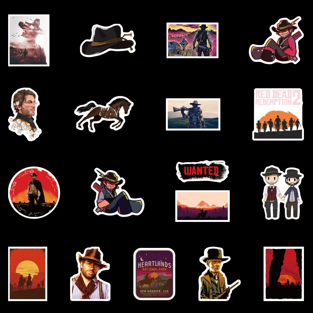 10/50pcs Game Stickers Red Dead Western Cowboy Style Redemption for Mobile Phone Laptop Luggage Skateboard Waterproof Stickers
10/50pcs Game Stickers Red Dead Western Cowboy Style Redemption for Mobile Phone Laptop Luggage Skateboard Waterproof Stickers