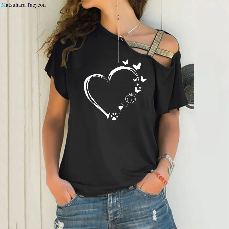 New Love Heart Butterfly Print T Shirt Women T-shirt Irregular Short Sleeve Summer TShirt Tops Funny T Shirts Plus Size 5XL
New Love Heart Butterfly Print T Shirt Women T-shirt Irregular Short Sleeve Summer TShirt Tops Funny T Shirts Plus Size 5XL