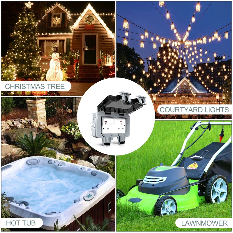 Outdoor Waterproof Socket Weather&Dust Proof Wall Plugs Electric Socket Double power Outlets with switch Covers 13A IP66
Outdoor Waterproof Socket Weather&Dust Proof Wall Plugs Electric Socket Double power Outlets with switch Covers 13A IP66