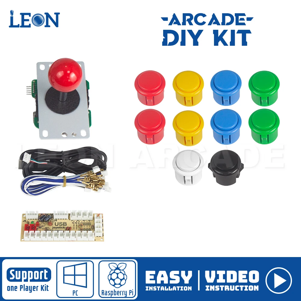 Kit Arcade 1 Player Zero Delay Encoder For Rasberry Pi Sanwa Original Arcade Button Connectors Pc Arcade Joystick 5 Pin 8 Way
Kit Arcade 1 Player Zero Delay Encoder For Rasberry Pi Sanwa Original Arcade Button Connectors Pc Arcade Joystick 5 Pin 8 Way