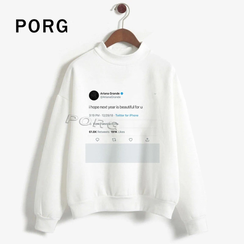 Ariana Grande Ins Womens Hoodies Sudadera Harajuku Aesthetic Gothic Printed Korean Bluza Damska Streetwear White Pink Clothes
Ariana Grande Ins Womens Hoodies Sudadera Harajuku Aesthetic Gothic Printed Korean Bluza Damska Streetwear White Pink Clothes