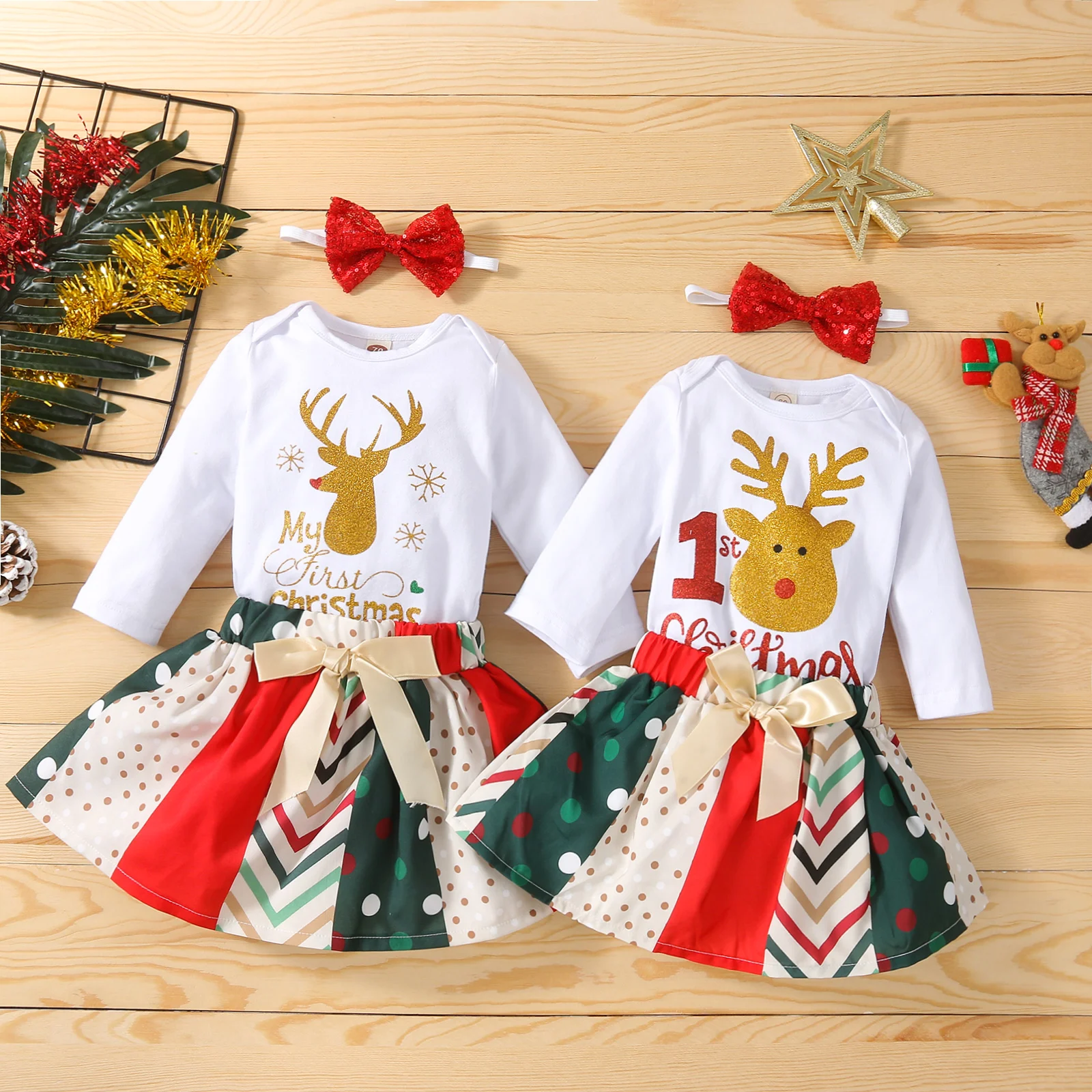Lioraitiin 0-24M Newborn Infant Baby Girl 3Pcs Christmas Outfit Letter Print Long-Sleeve Romper + Splicing Skirt + Headband
Lioraitiin 0-24M Newborn Infant Baby Girl 3Pcs Christmas Outfit Letter Print Long-Sleeve Romper + Splicing Skirt + Headband