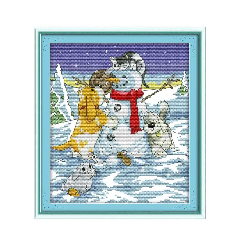Фото Набор для вышивки крестиком рождественских партнеров зимние холсты стежков с