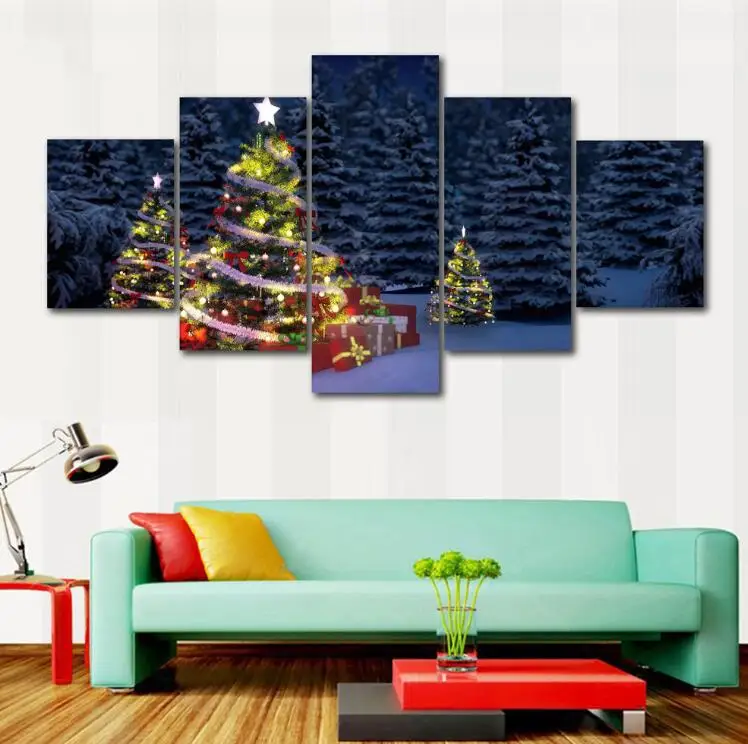 Canvas Painting Poster Wall Art 5 Pierces Christmas Framework Landscape Modular Pictures For Living Kids Room Scenery Decorative
Canvas Painting Poster Wall Art 5 Pierces Christmas Framework Landscape Modular Pictures For Living Kids Room Scenery Decorative