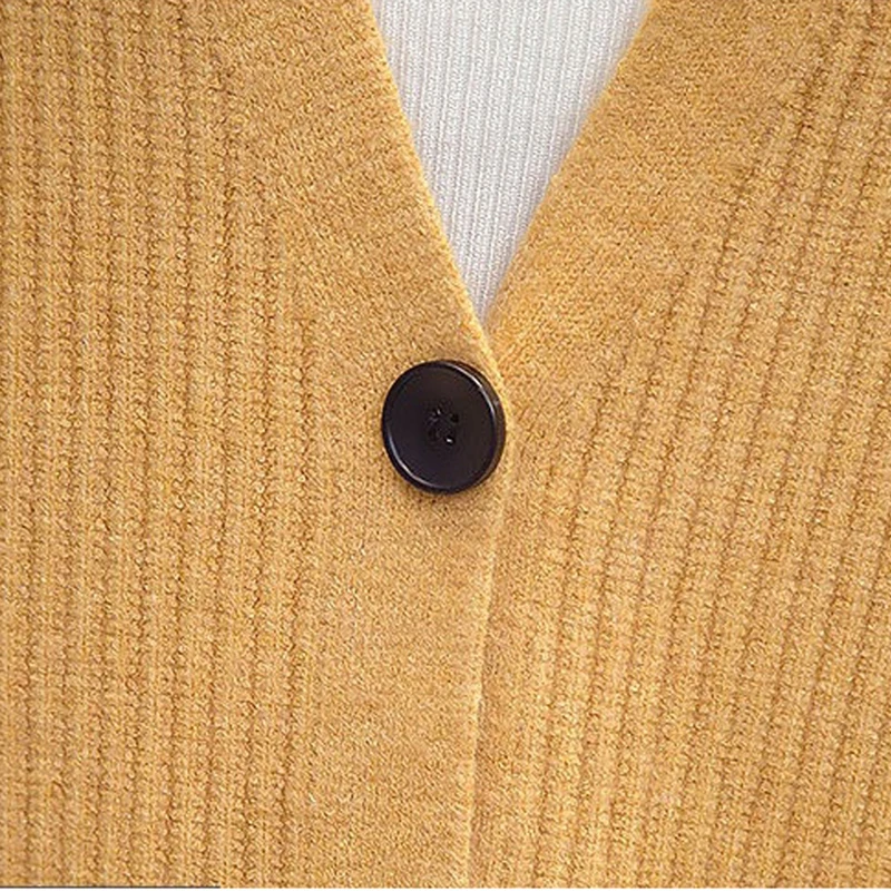 Women Ribbed Knit Cardigan Spring Autumn New Single Breasted V-neck Pocket Long Sleeve Korean Casual Sweater Coat Vetement Femme
Women Ribbed Knit Cardigan Spring Autumn New Single Breasted V-neck Pocket Long Sleeve Korean Casual Sweater Coat Vetement Femme