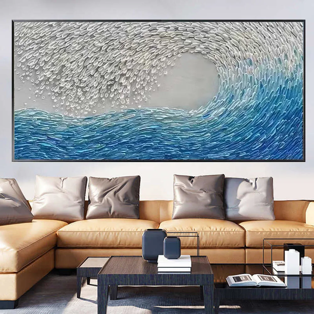 Newest design Abstract Knife 3D Wave Pictures on Canvas Wall Art Paintings Hand Painted Sea view Oil Painting Bedroom Wall Decor 
Newest design Abstract Knife 3D Wave Pictures on Canvas Wall Art Paintings Hand Painted Sea view Oil Painting Bedroom Wall Decor