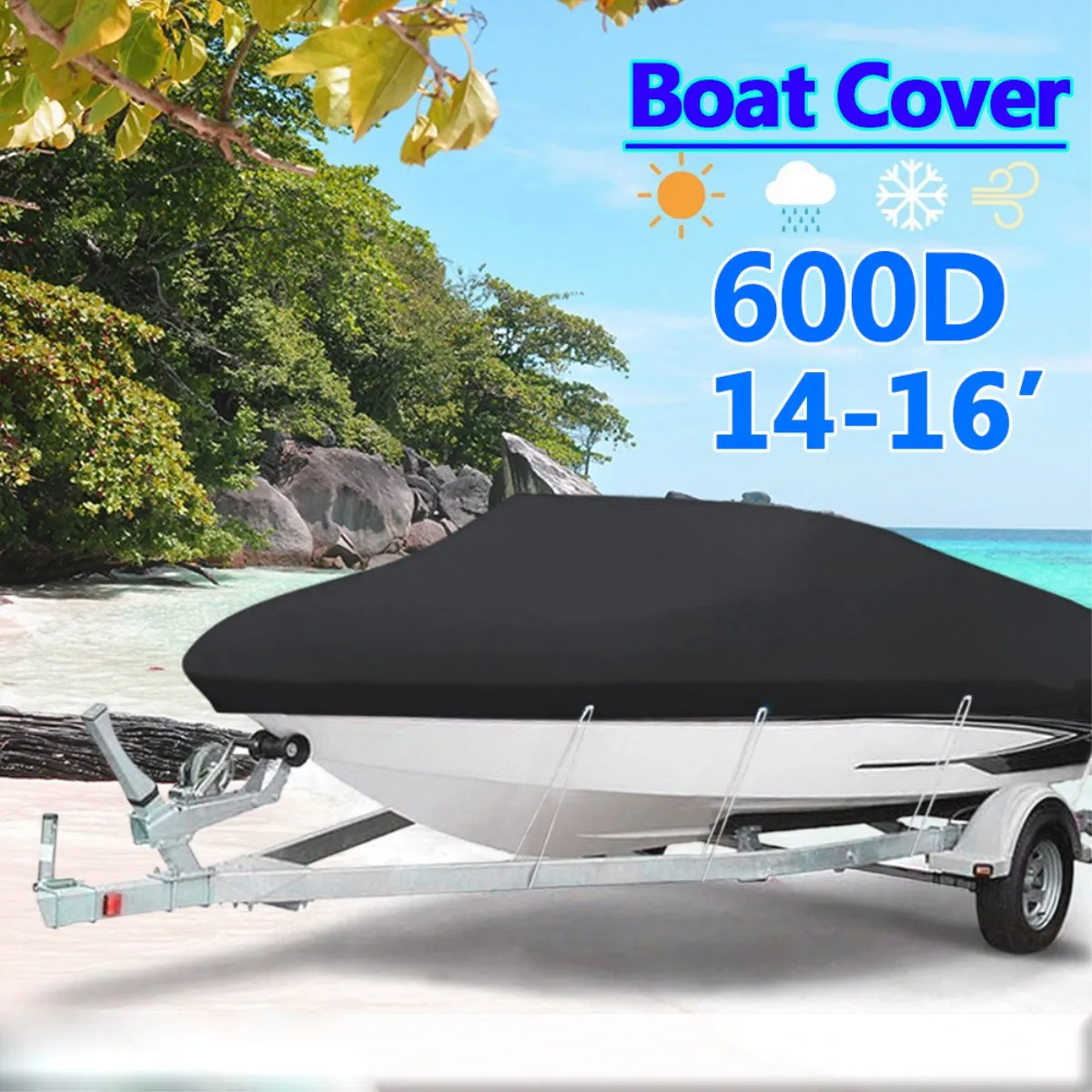 17ft-19ft 600D Trailerable Marine Grade Boat Cover UV Resistant + Mesh Bag Ship Boat Awning Fishing Ski Speedboats
17ft-19ft 600D Trailerable Marine Grade Boat Cover UV Resistant + Mesh Bag Ship Boat Awning Fishing Ski Speedboats