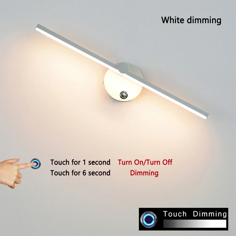 Nordic Simplicity Led Wall Lamp Touch Dimming 300° In Front Of Rotating Room Bath Decor Bedside Mirror Loft Shelf
Nordic Simplicity Led Wall Lamp Touch Dimming 300° In Front Of Rotating Room Bath Decor Bedside Mirror Loft Shelf