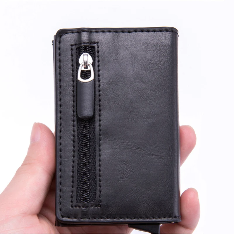 DIENQI карбоновый Rfid кредитный планшетофон мужские кожаные Металлические кошельки