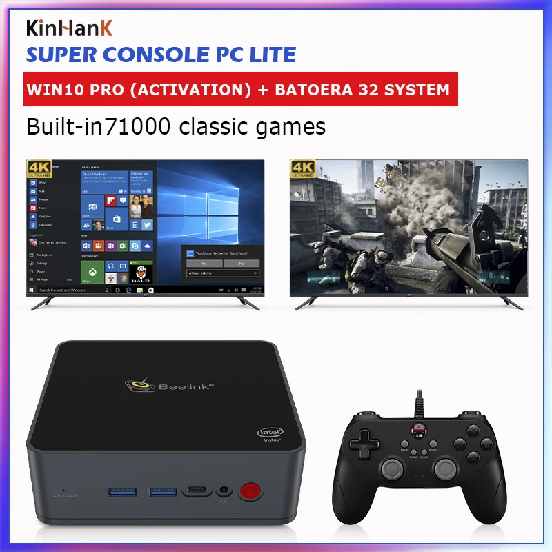 Супер консоль PC Lite для системы Batoera 30 + Win10 Pro 61000 + классические игры 100 + эмуляторы Ретро видео игровая консоль Beelink
Супер консоль PC Lite для системы Batoera 30 + Win10 Pro 61000 + классические игры 100 + эмуляторы Ретро видео игровая консоль Beelink