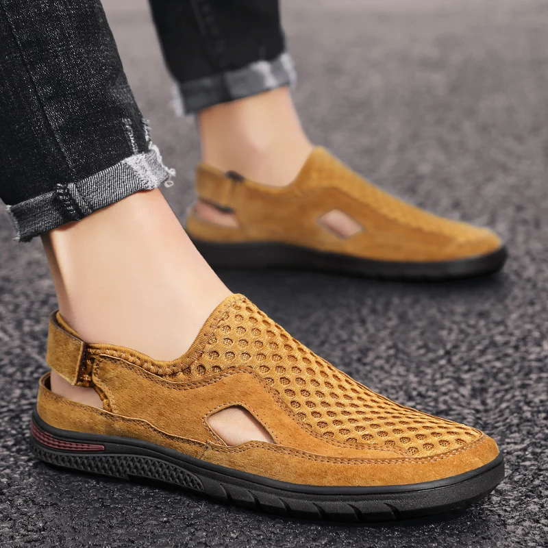 Summer sandals men's fashion front men's slippers leather hiking shoes outdoor soft casual sandals zapatillas hombre Sizi 38--44
Summer sandals men's fashion front men's slippers leather hiking shoes outdoor soft casual sandals zapatillas hombre Sizi 38--44