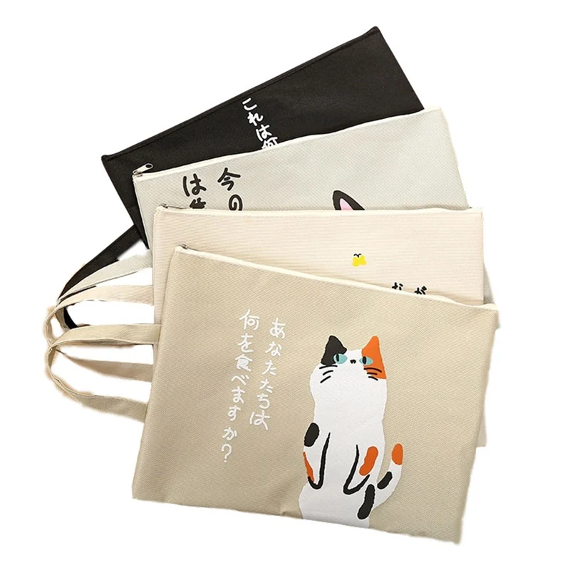 Kawaii A4 Сумка для документов кошка сумка симпатичная большая емкость ткань Оксфорд