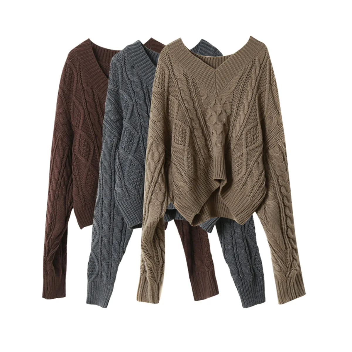 Fannic Winter Casual V-Neck Solid Color Long Sleeve Pullover Loose Thick Knitted Sweater Women
Fannic Winter Casual V-Neck Solid Color Long Sleeve Pullover Loose Thick Knitted Sweater Women