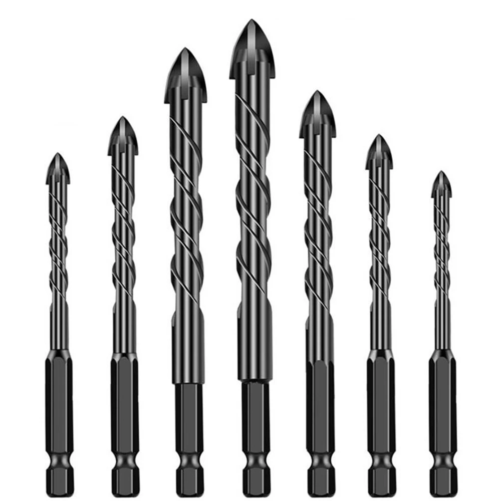 7-Piece Set Hexagonal Shank Spiral Groove Cross Ceramic Glass Concrete Drill Bit, Alloy Triangle Twist Drill 3/4/5/6/8/10/12MM
7-Piece Set Hexagonal Shank Spiral Groove Cross Ceramic Glass Concrete Drill Bit, Alloy Triangle Twist Drill 3/4/5/6/8/10/12MM