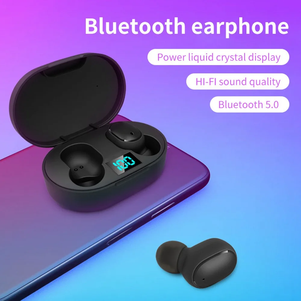 TWS Bluetooth 5 0 беспроводные наушники светодиодный дисплей стерео с 2000 мАч внешний