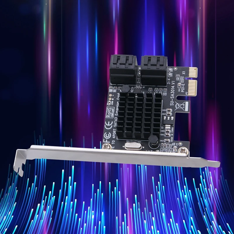 SATAIII Extender 4-Port Expansion Card 6Gbps PCI-E 1X to SATA3.0 IPFS Hard Drive Riser Card for Window MAC Linux
SATAIII Extender 4-Port Expansion Card 6Gbps PCI-E 1X to SATA3.0 IPFS Hard Drive Riser Card for Window MAC Linux