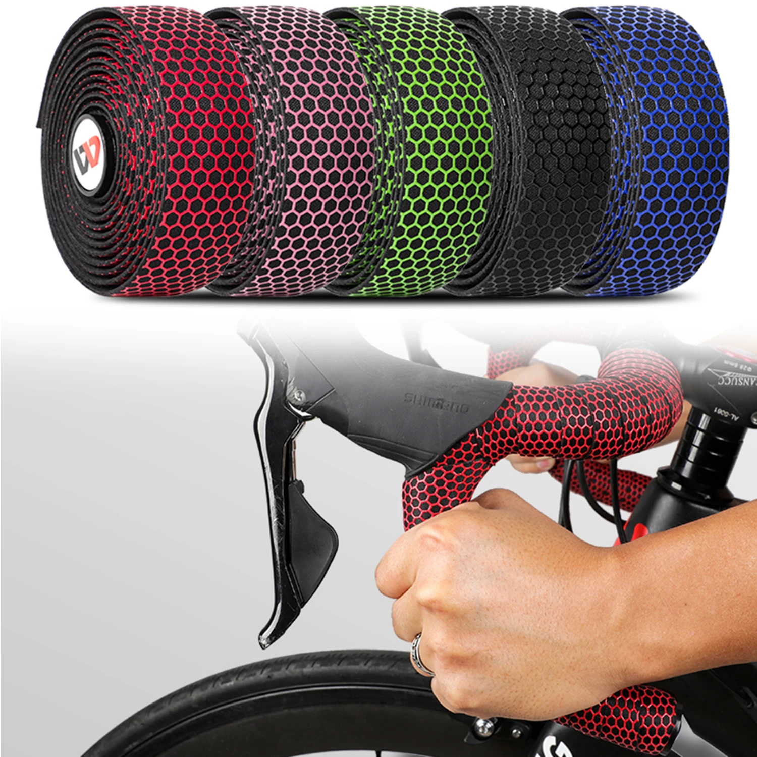 

2PC New Anti-slip Silica Gel Bike Handlebar Tape Road Bicycle Shock Absorption Camouflage Handle Bar Tape Cycling Wrap Accessory