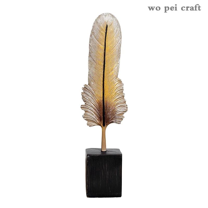 Nordic Vintage Home Decor Imitation Crystal Feather Ornaments Resin Leaves Statue Retro Golden Study Adornment Desk Decoration
Nordic Vintage Home Decor Imitation Crystal Feather Ornaments Resin Leaves Statue Retro Golden Study Adornment Desk Decoration