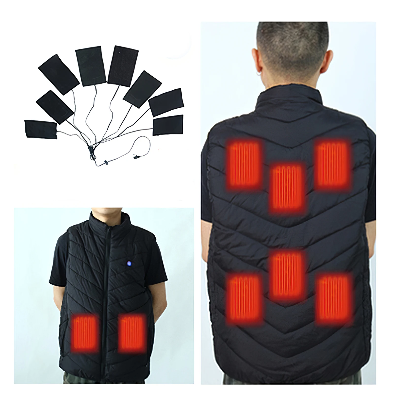 Жилет нагревательный зимний с термостатом и термостатом, три скорости 
Жилет нагревательный зимний с термостатом и термостатом, три скорости