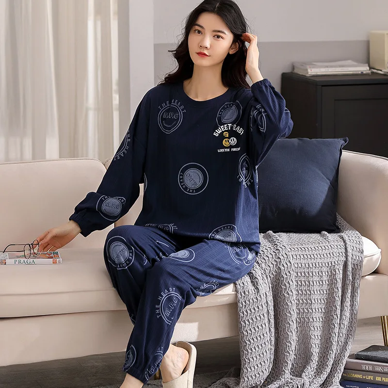 Women's 100% Combed Cotton Long-sleeved Trousers Autumn Winter New Pajamas Set Multicolor Printed Ladies Pajamas Pijama De Mujer
Women's 100% Combed Cotton Long-sleeved Trousers Autumn Winter New Pajamas Set Multicolor Printed Ladies Pajamas Pijama De Mujer