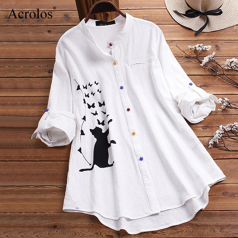 Casual Blouse Women 2020 Elegant Shirts For Office Solid Long Sleeve Tops Cute Cat Print Ladies Blouse Plus Size Tops 5xl
Casual Blouse Women 2020 Elegant Shirts For Office Solid Long Sleeve Tops Cute Cat Print Ladies Blouse Plus Size Tops 5xl