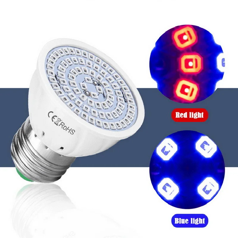 GU10 E14 Фито лампы E27 Led полный спектр света для выращивания MR16 светодиодные рассады