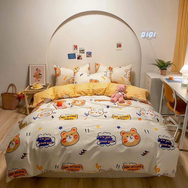 White Bedding Set Chic Embroidery Cartoon Pictures Little Bear Bedding Sets Super Soft Bed Sheet Set Duvet Cover Bed Comforters
White Bedding Set Chic Embroidery Cartoon Pictures Little Bear Bedding Sets Super Soft Bed Sheet Set Duvet Cover Bed Comforters