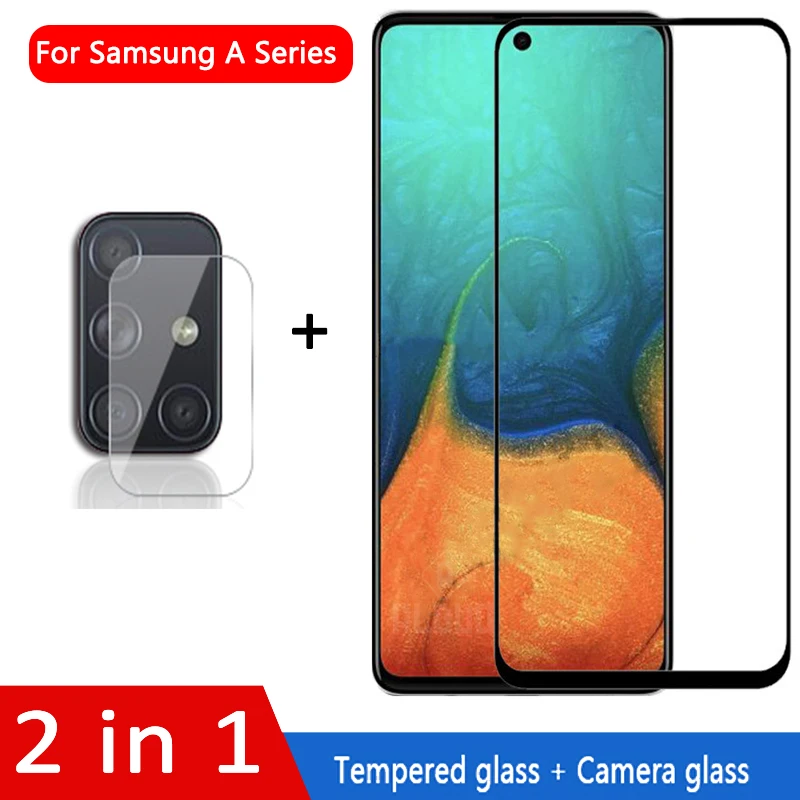 1/2 шт. закаленное стекло для объектива камеры Samsung A51 A71 a80 a90|Защитные стёкла и