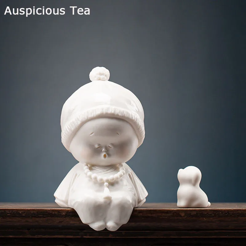 Boutique White Porcelain Tea Pet Figure Statue Handmade Ceramics Small Monk Ornaments Tea Set Decoration Accessories Crafts Gift
Boutique White Porcelain Tea Pet Figure Statue Handmade Ceramics Small Monk Ornaments Tea Set Decoration Accessories Crafts Gift