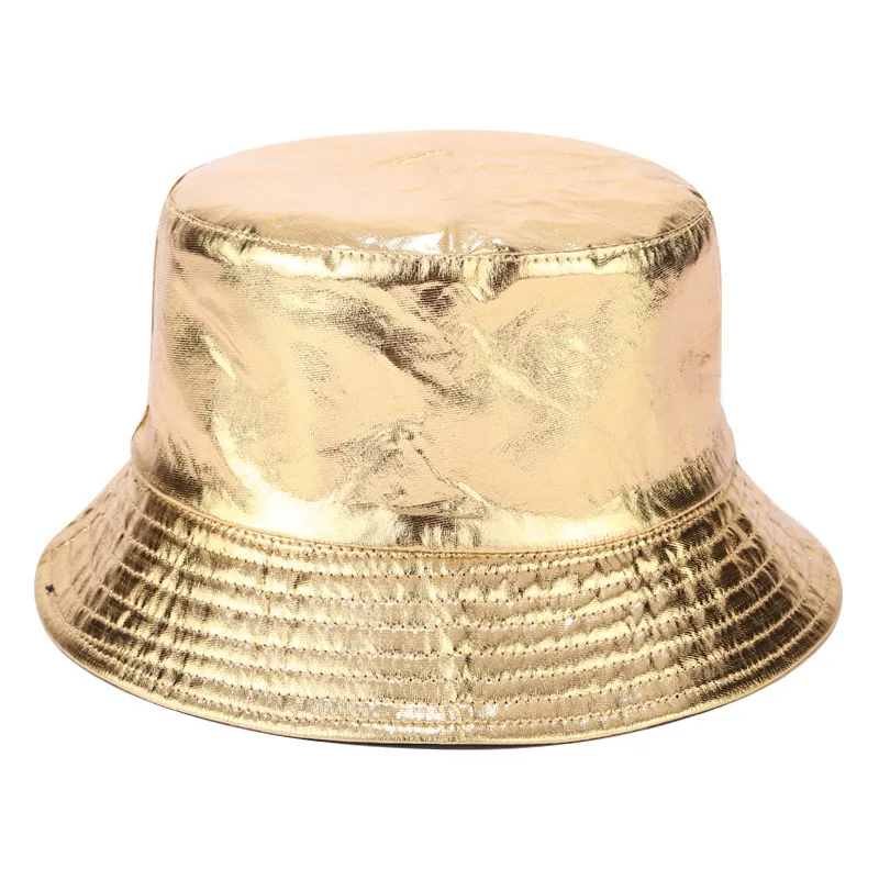 New style gold and silver two color fisherman hat Street personality double side basin hat
New style gold and silver two color fisherman hat Street personality double side basin hat