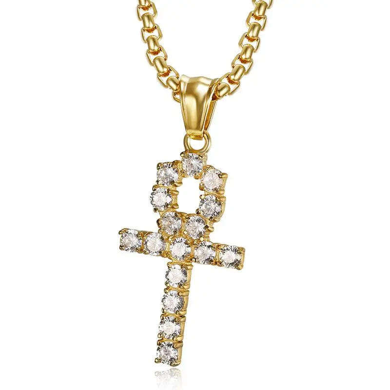 Zircon Ankh Cross Pendant Necklace Gold Silver Color Stainless Steel CZ Egyptian Key of Life Chain Hip Hop Jewelry Dropshipping
Zircon Ankh Cross Pendant Necklace Gold Silver Color Stainless Steel CZ Egyptian Key of Life Chain Hip Hop Jewelry Dropshipping